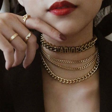 dior chain choker|dior choker necklace.